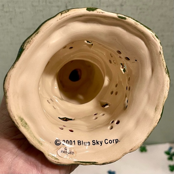 VINTAGE HEATHER GOLDMINC FOR BLUE SKY CORP CAROLER CERAMIC TEALIGHT HOLDER 2001 - Picture 5 of 14